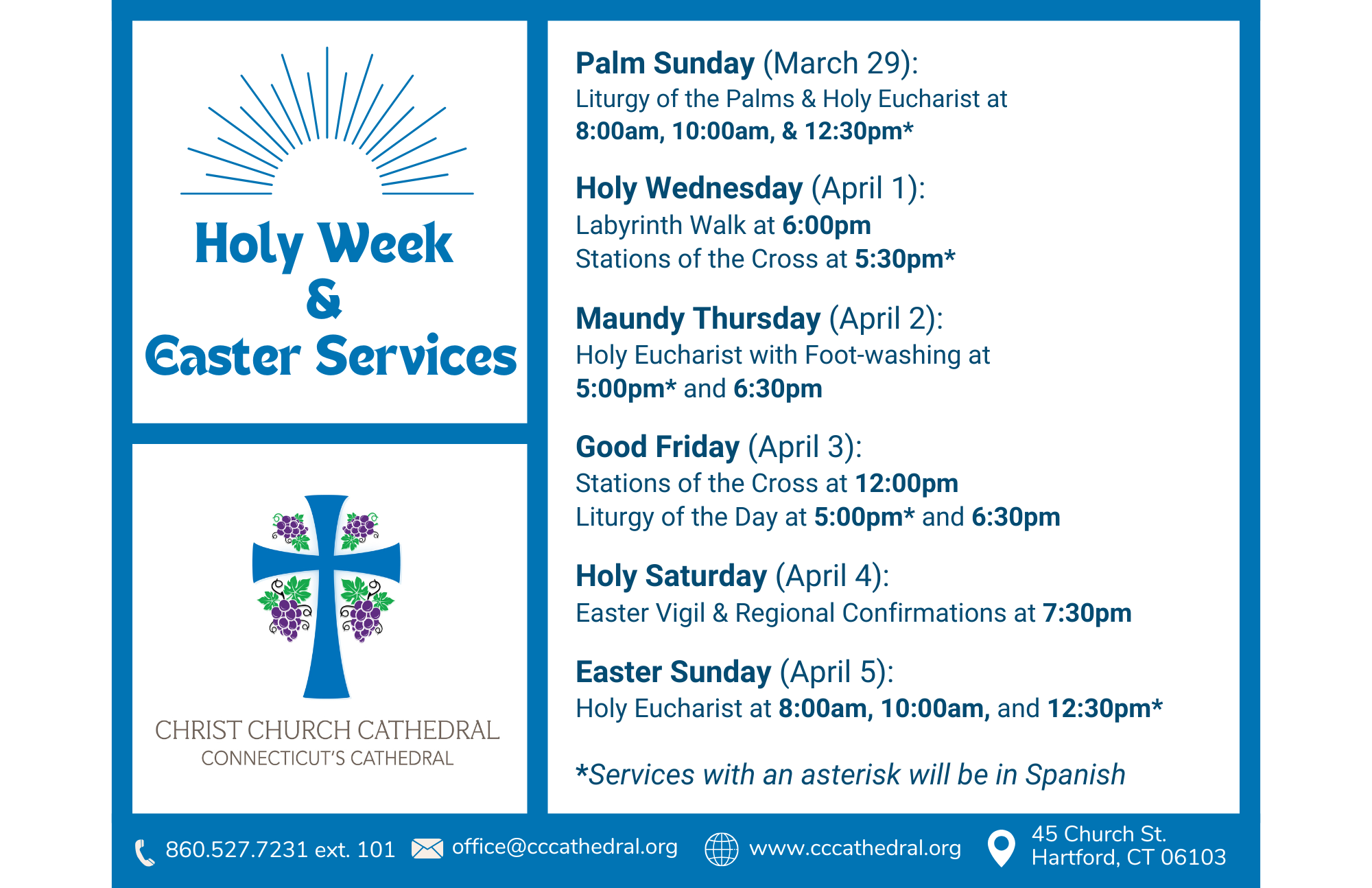 2025 04 13 Holy Week Easter 8 5 x 5 5 Flyer 1