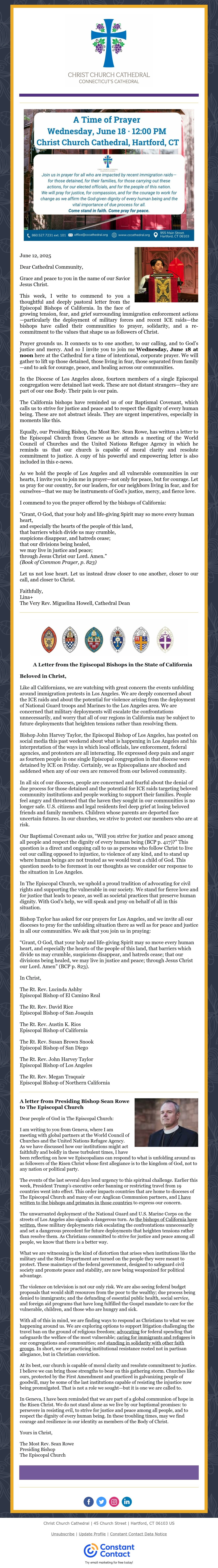 A Message from our Dean Invitation to Pray