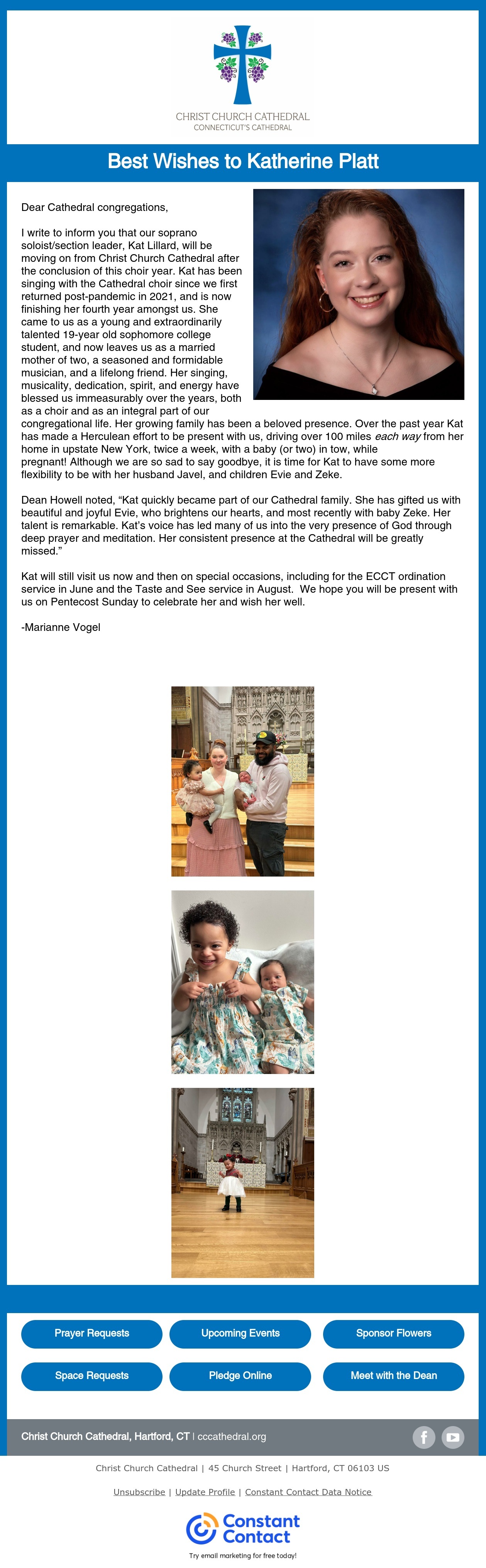 A Messsage from our Director of Music Marianne Vogel