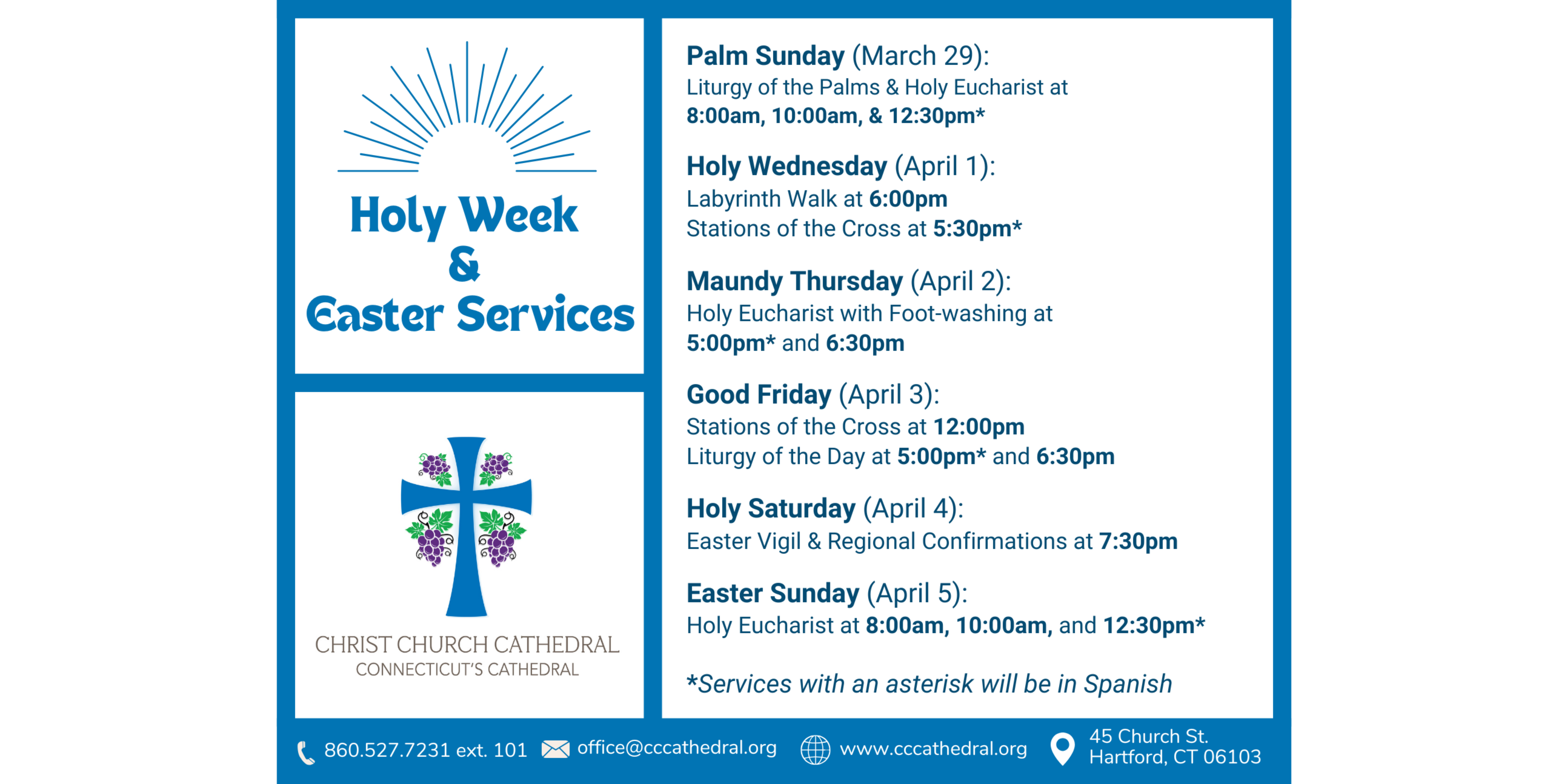 2026 Holy Week and Easter Schedule